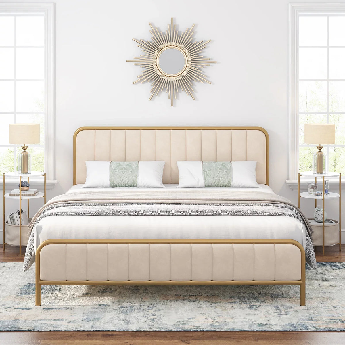 King Size Tufted Upholstered Bed Frame H628769