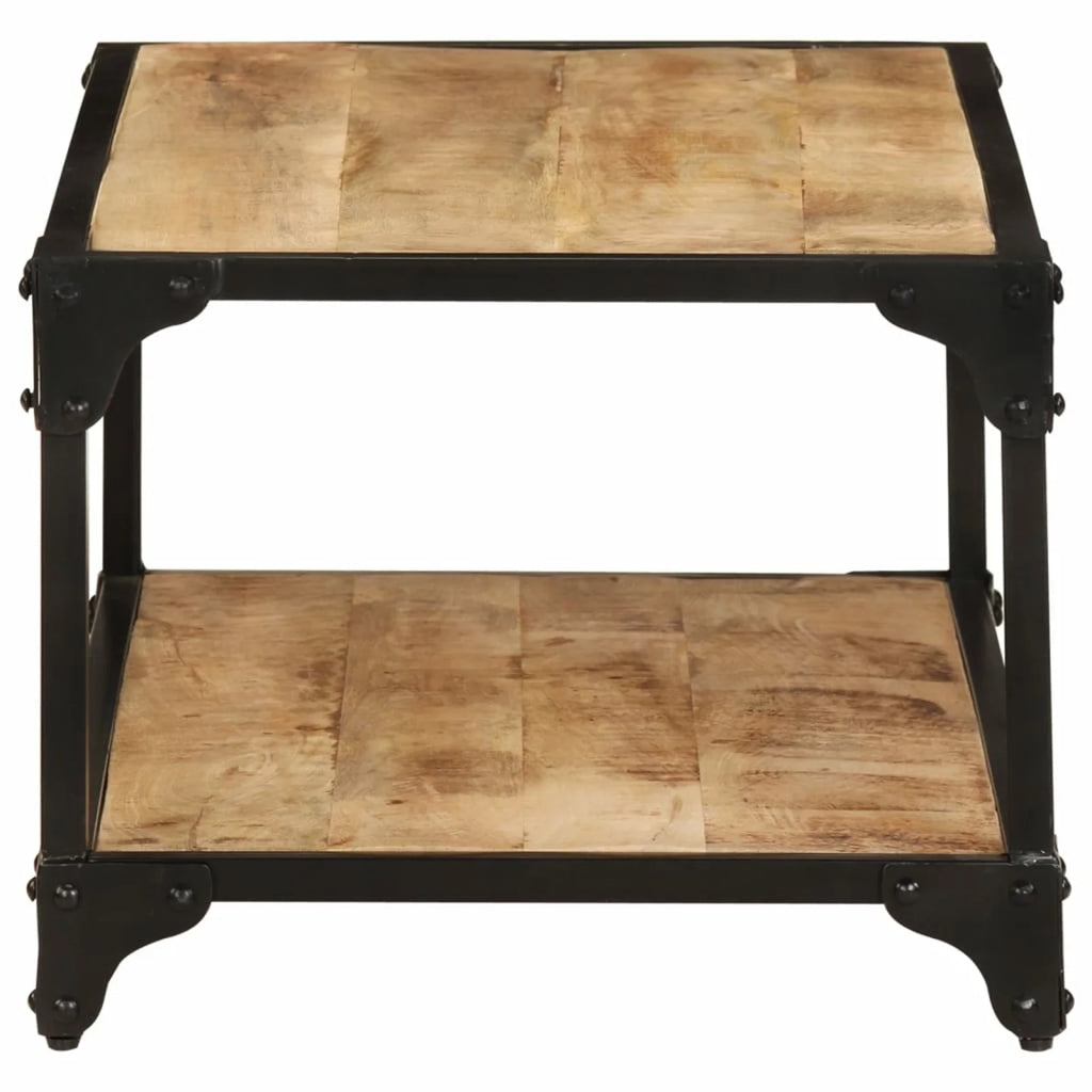 Coffee Table with Storage Shelf Mango Wood Iron Frame H463476