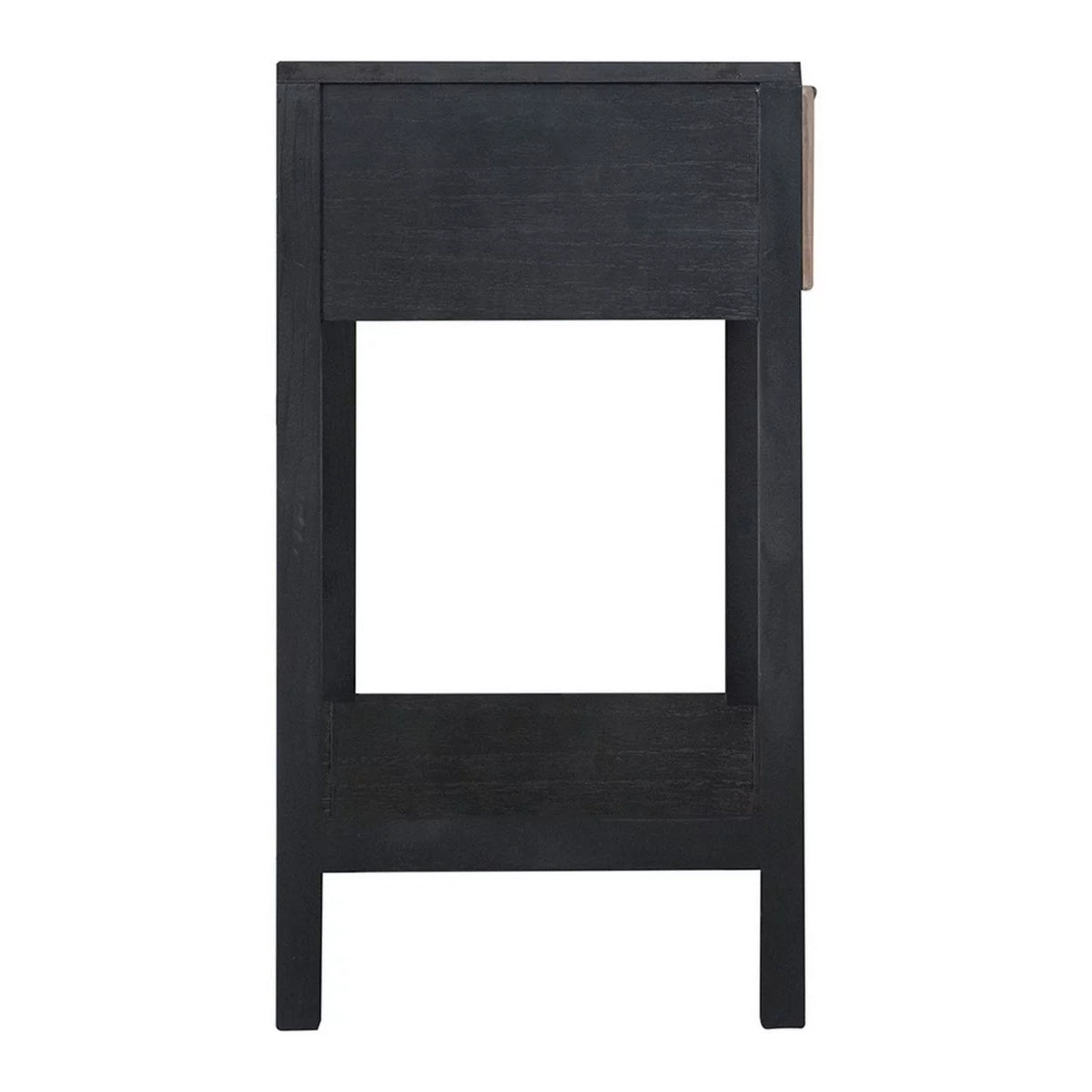 22 Inch Pine Wood Woven Rattan 1 Drawer Accent Side Table H796134