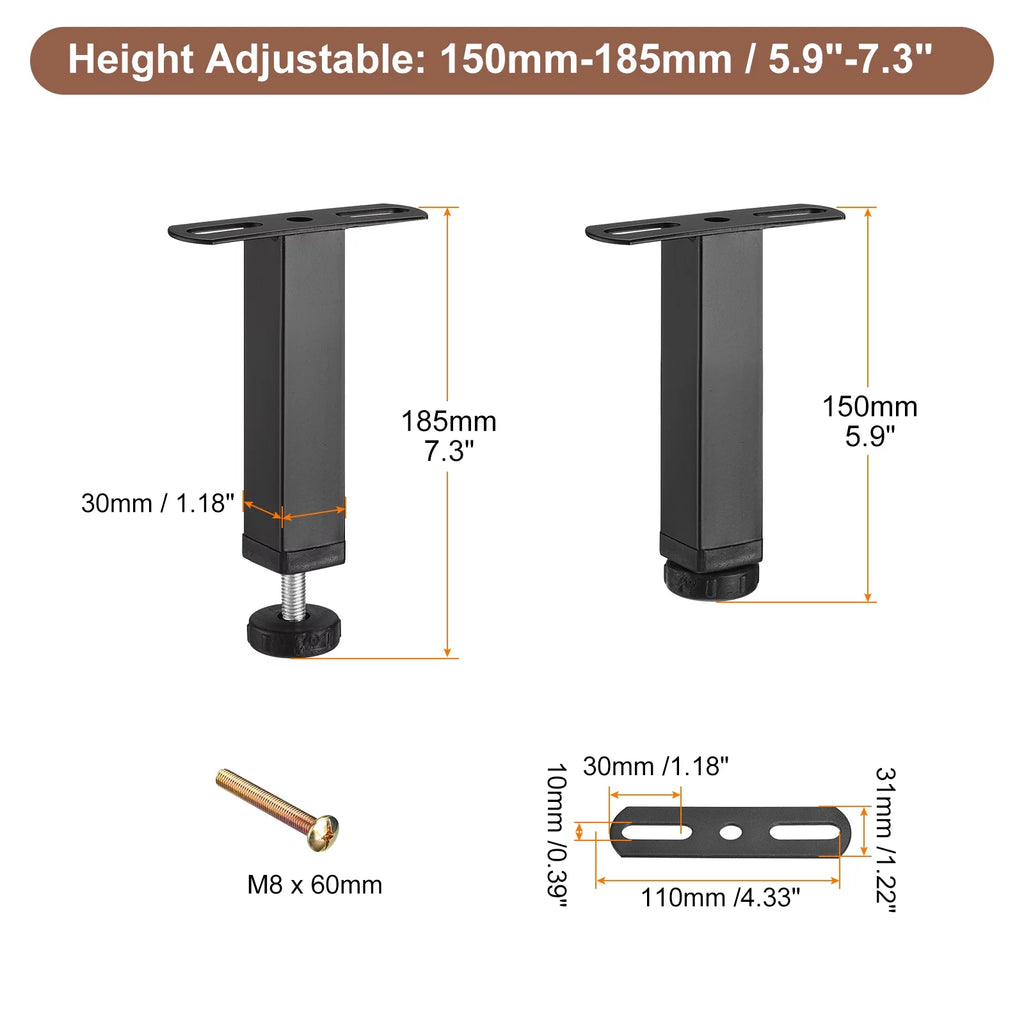 Adjustable Height Metal Bed Frame Support Leg U105499
