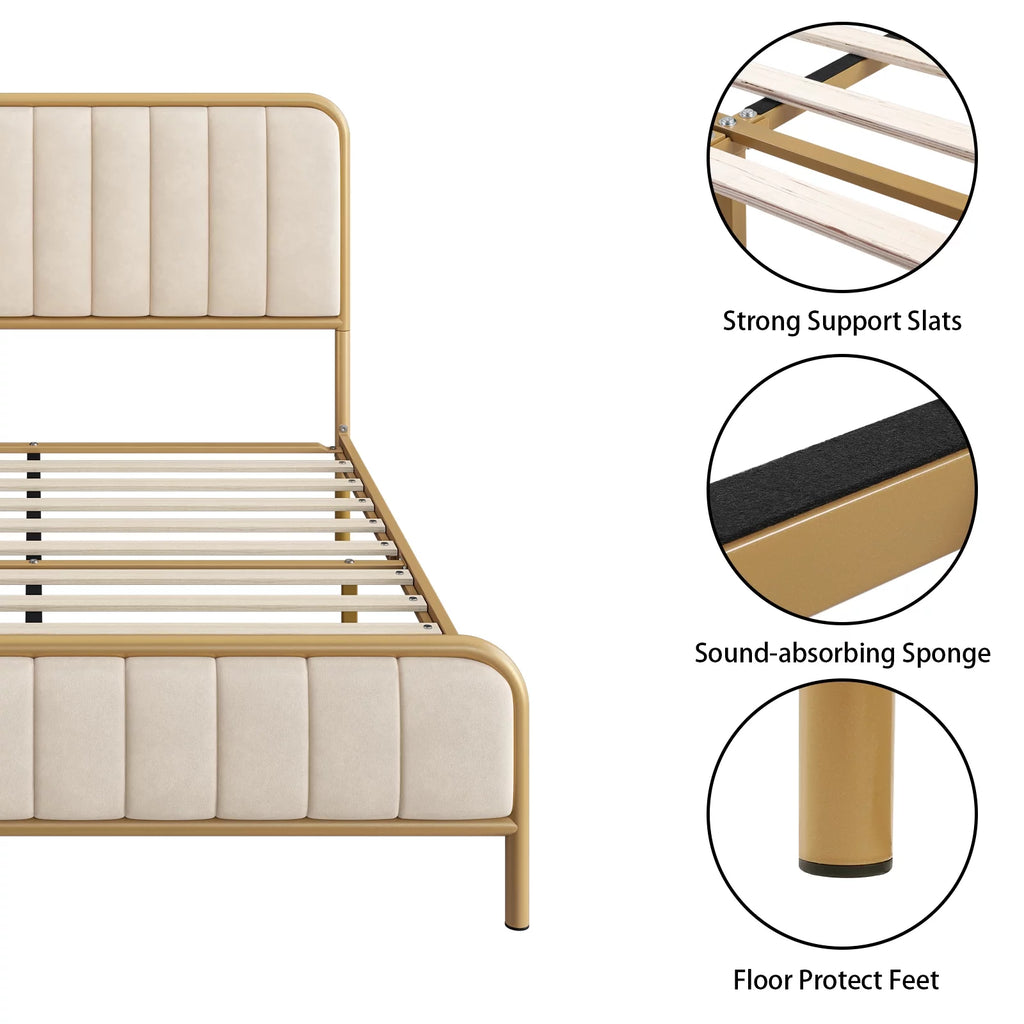 King Size Tufted Upholstered Bed Frame H628769