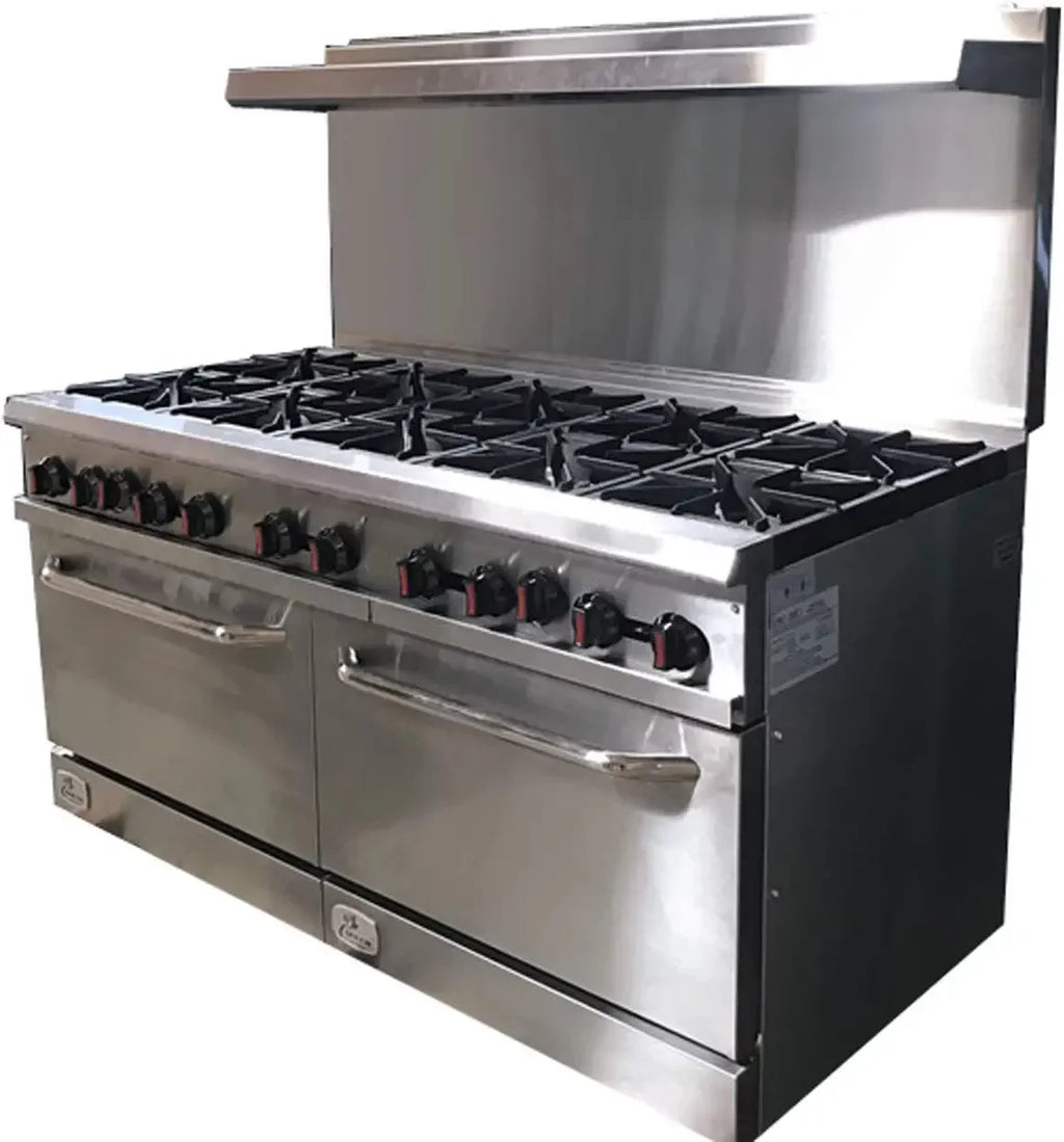 60"W 10 Burners 2 Ovens Commercial Range & Oven Natural Gas and Propane Stainless Steel 362000 BTU L670899