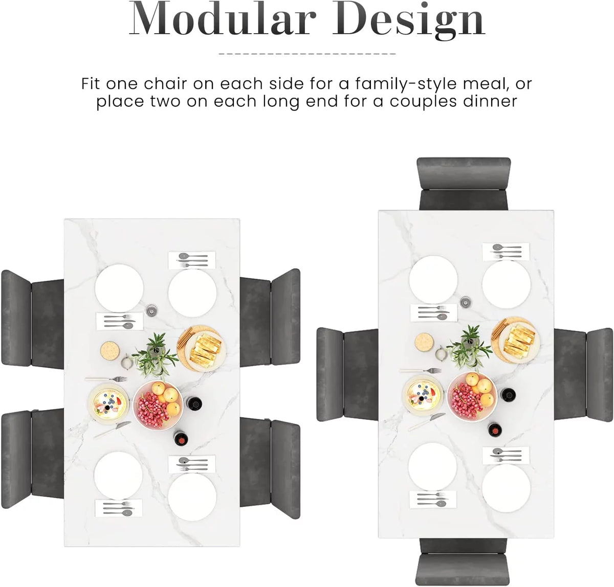 Faux Marble Dining Table Set for 4 B612