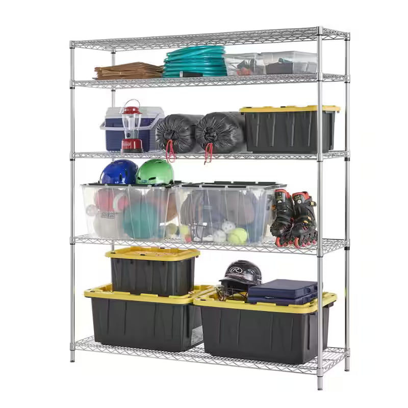 5-Tier Heavy Duty Steel Wire Shelving Unit X786