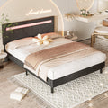 Full Size Platform Bed Frame with Adjustable Upholstered Headboard Q604401