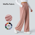 High Waisted Wide Leg Waffle Work Pants L9333