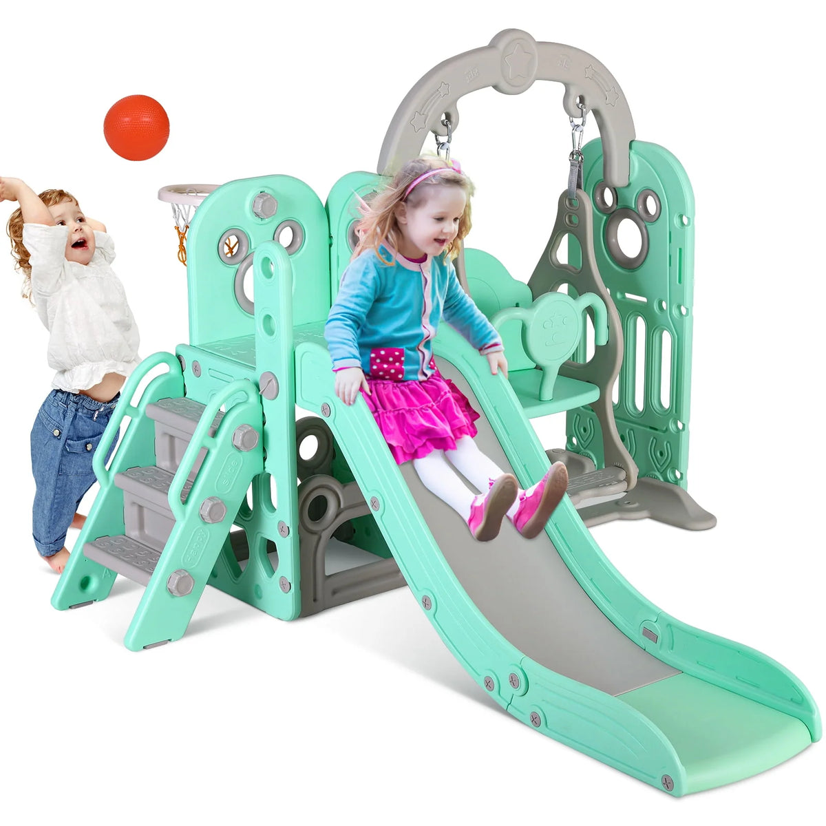 5 in 1 Toddler Swing and Slide Set Y342287