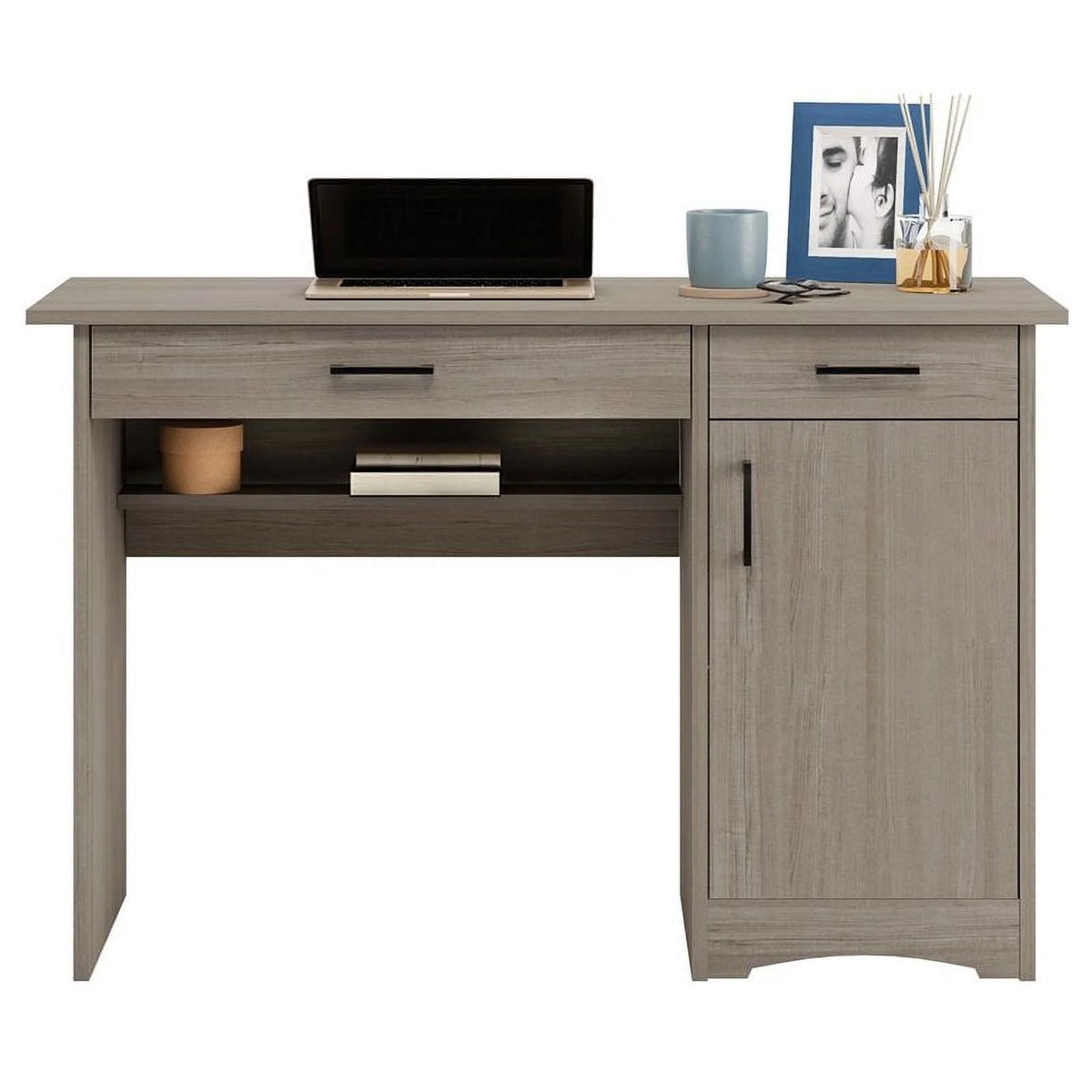 Contemporary Gray Engineered Wood Computer Desk B410879
