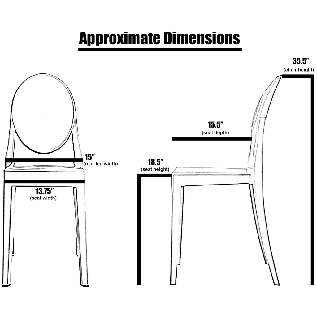 Set of 4 White Acrylic Plastic Stackable Chairs U923981