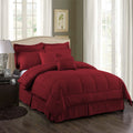 Burgundy King Microfiber Comforter and Sheets Set R1394