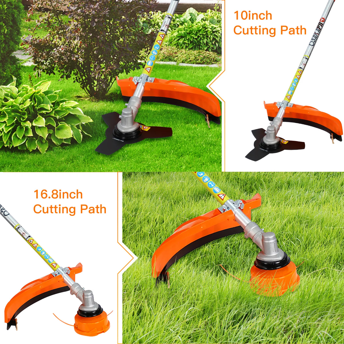 4 in 1 Gas String Trimmer with Pole Saw, Hedge Trimmer and Brush Cutter, 33CC 2-Cycle L484