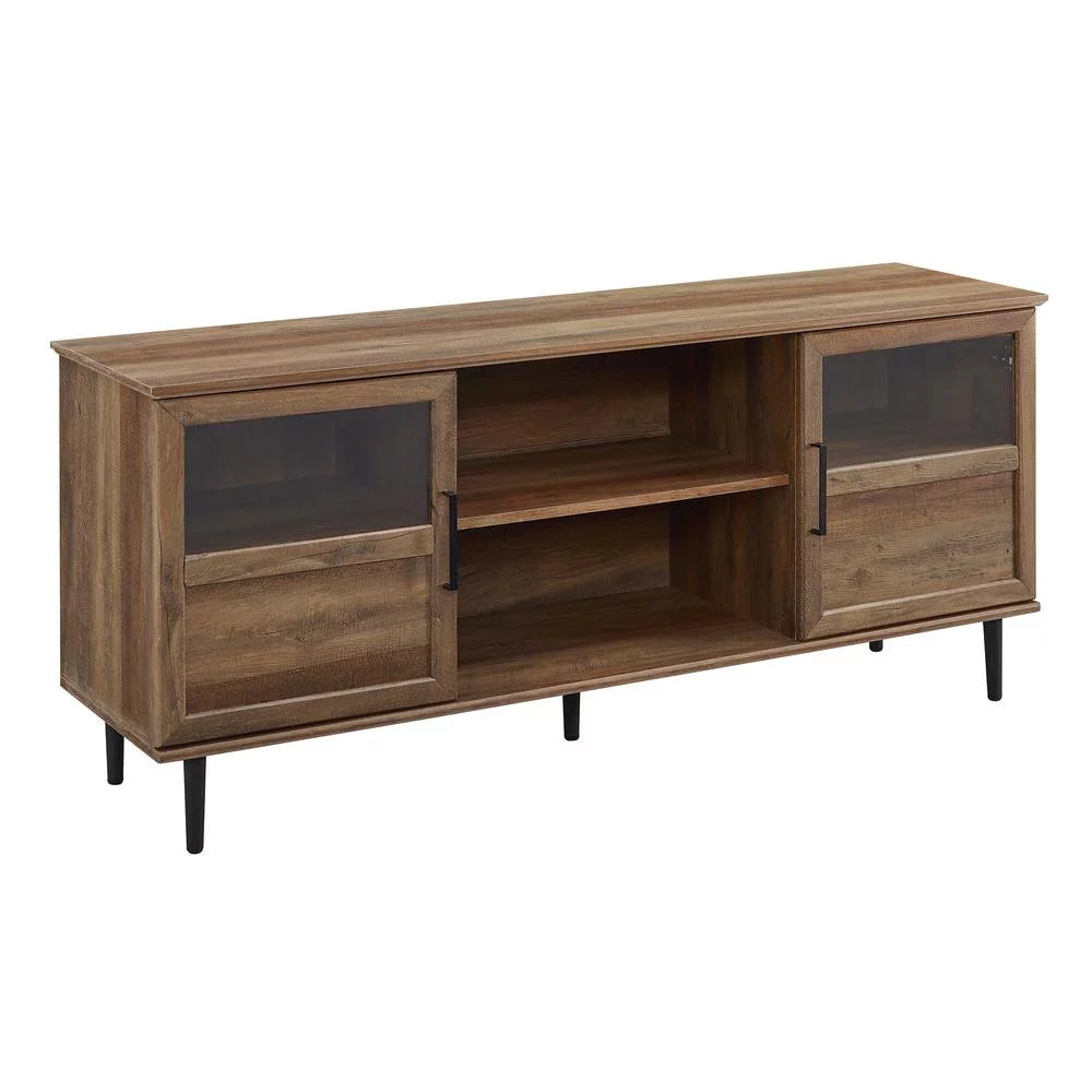 58" Glass and Wood TV Console L3025