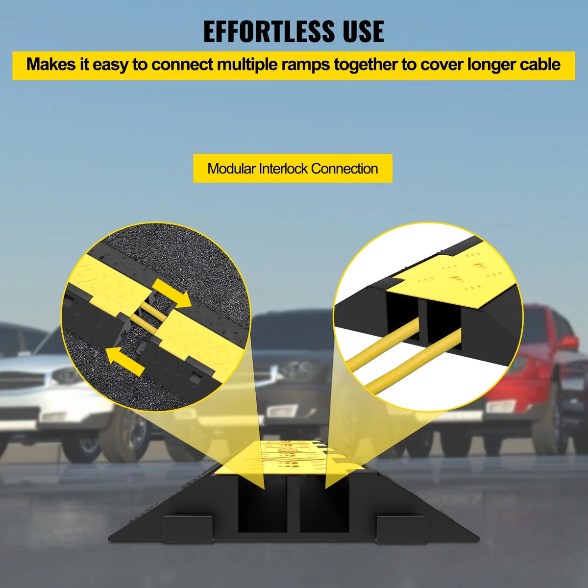 5 PCS 2-Cable Rubber Speed Bump Cable Protector Ramp C73756