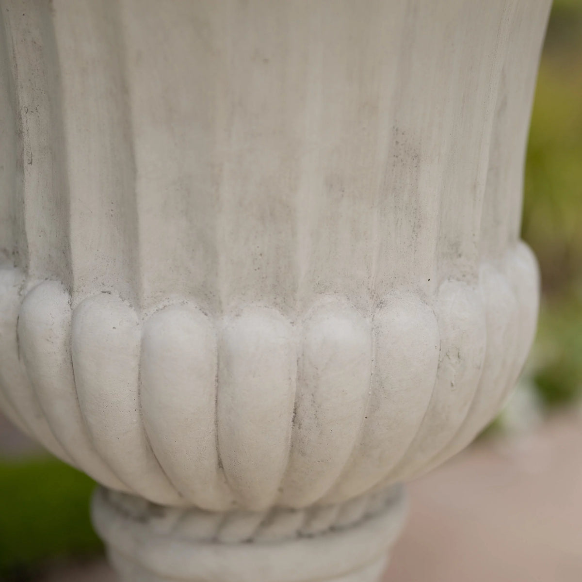 Antique White Concrete Urn Planter M79205