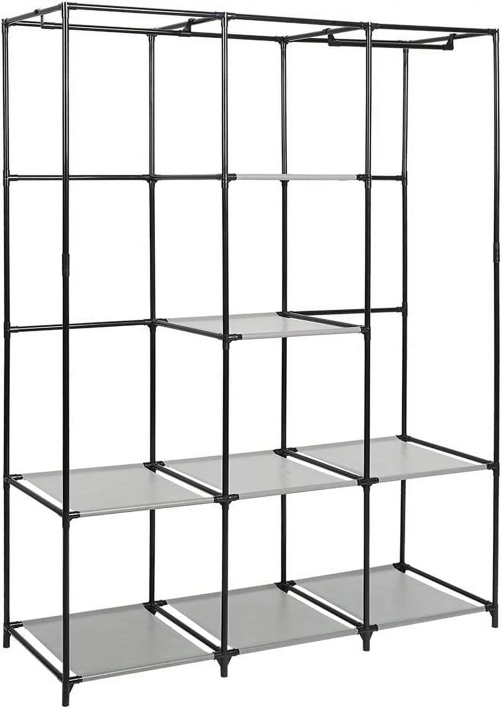 Portable Cloth Closet Organizer with Hanging Rack and Removable Cover F892480