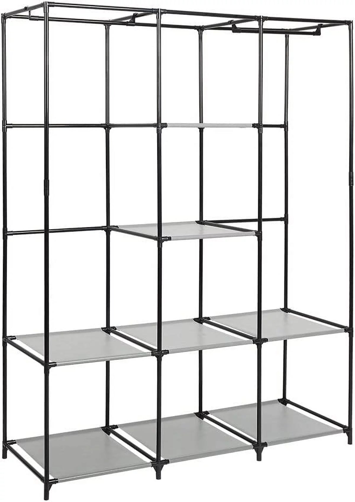 Portable Cloth Closet Organizer with Hanging Rack and Removable Cover F892480