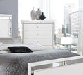 5 Drawer Chest in White Embossed Alligator & Mirror I91336