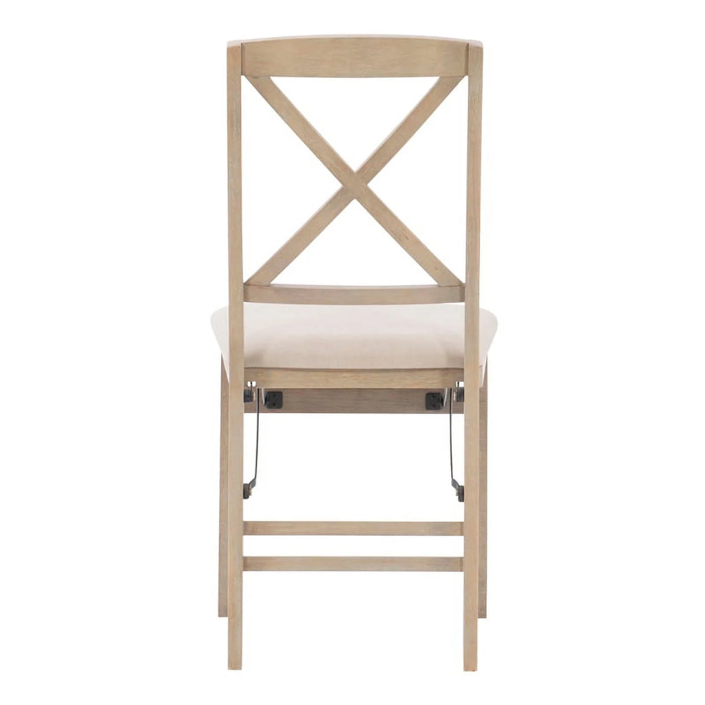 Set of Two Graywash Wood Folding Chairs T230