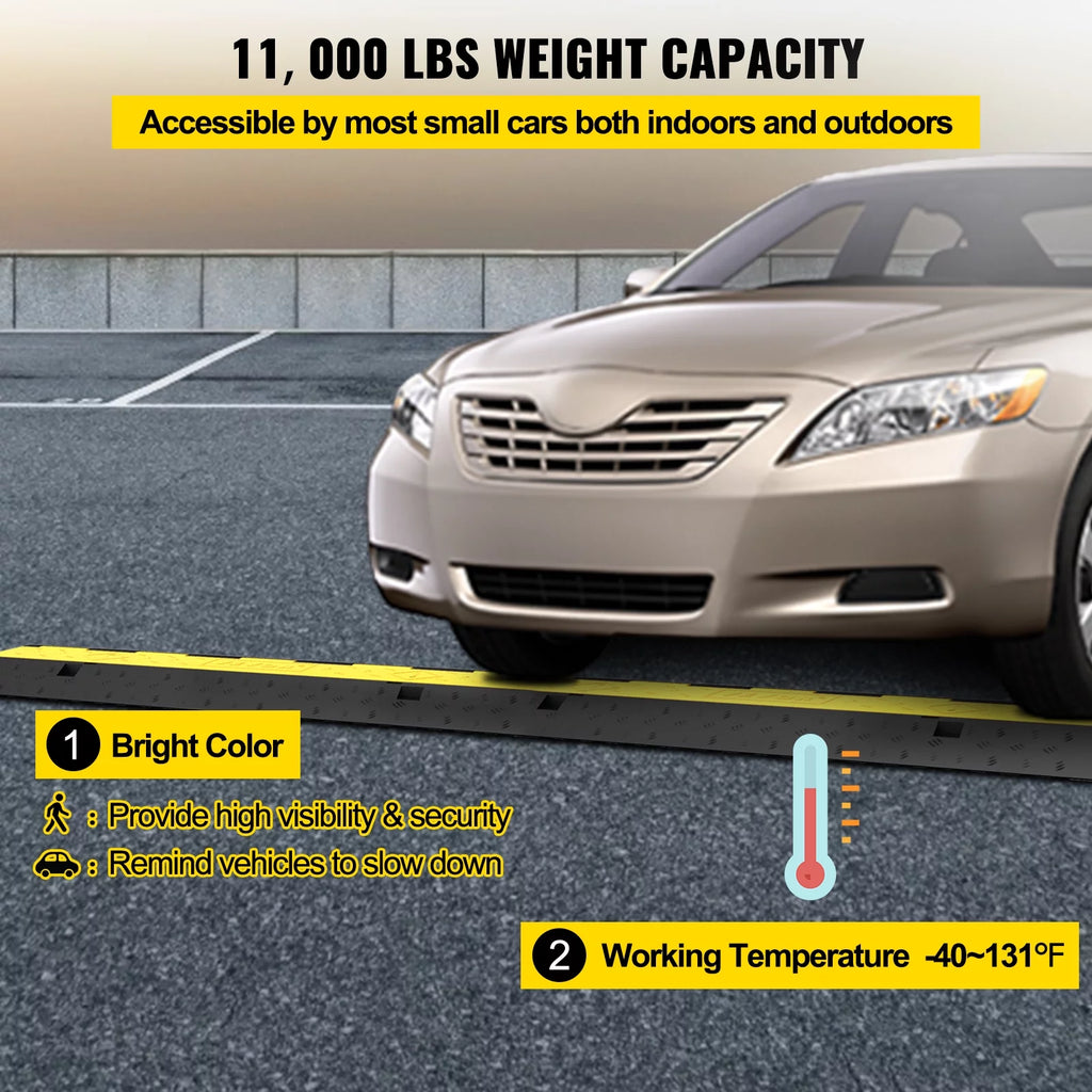5 PCS 2-Cable Rubber Speed Bump Cable Protector Ramp C73756
