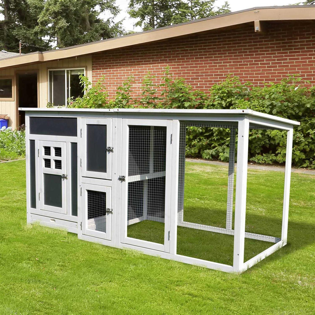 Outdoor Wooden Chicken Coop with Run Area C382613