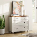 White 3 Drawer Wood Dresser K1225
