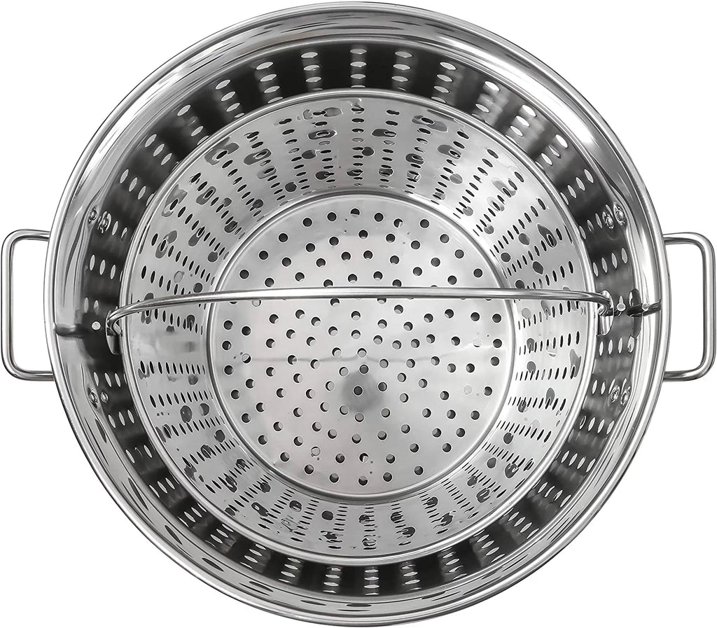 Stainless Steel 80 Quart Stock Pot with Steamer Basket U742