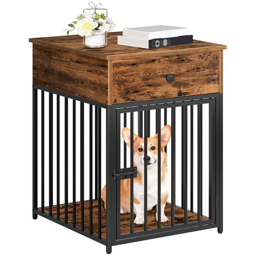 Wooden Dog Crate Furniture with Drawer I575715