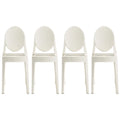Set of 4 White Acrylic Plastic Stackable Chairs U923981