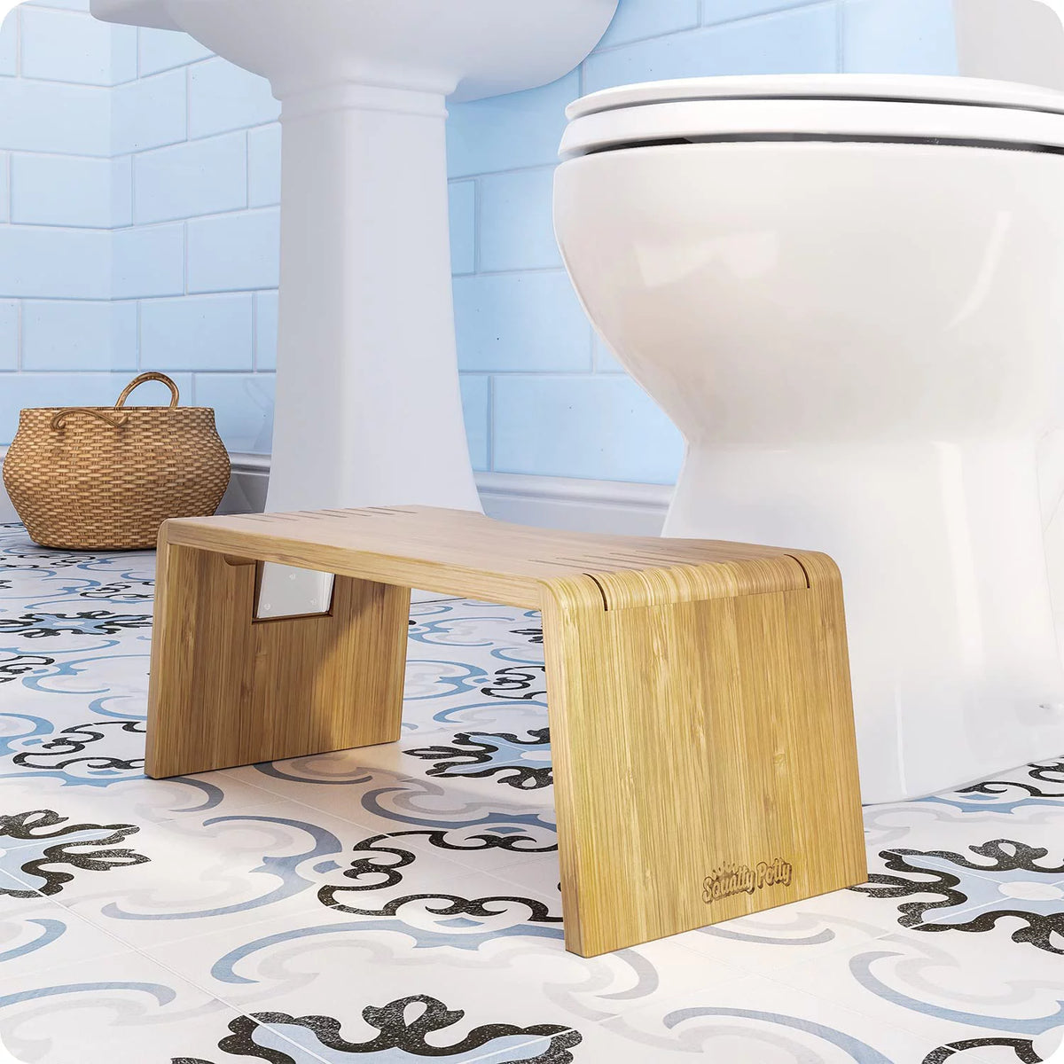 Folding Bamboo Toilet Stool 7 Inches I1793
