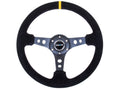 Reinforced Sport Steering Wheel 350mm Deep Black Spoke Suede Y21453