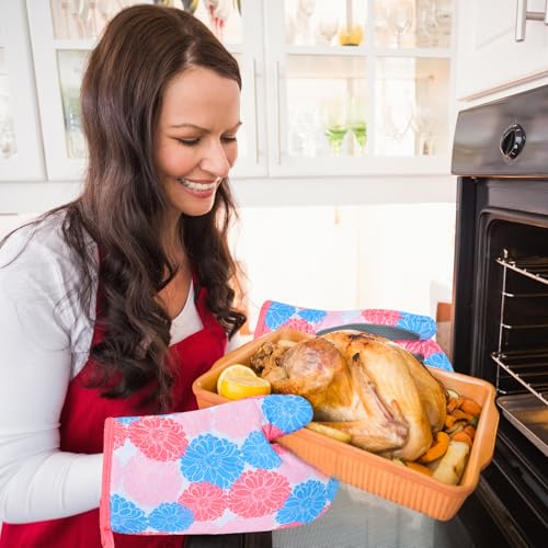 Christmas Oven Mitts Gloves Heat Resistant Silicone H365843