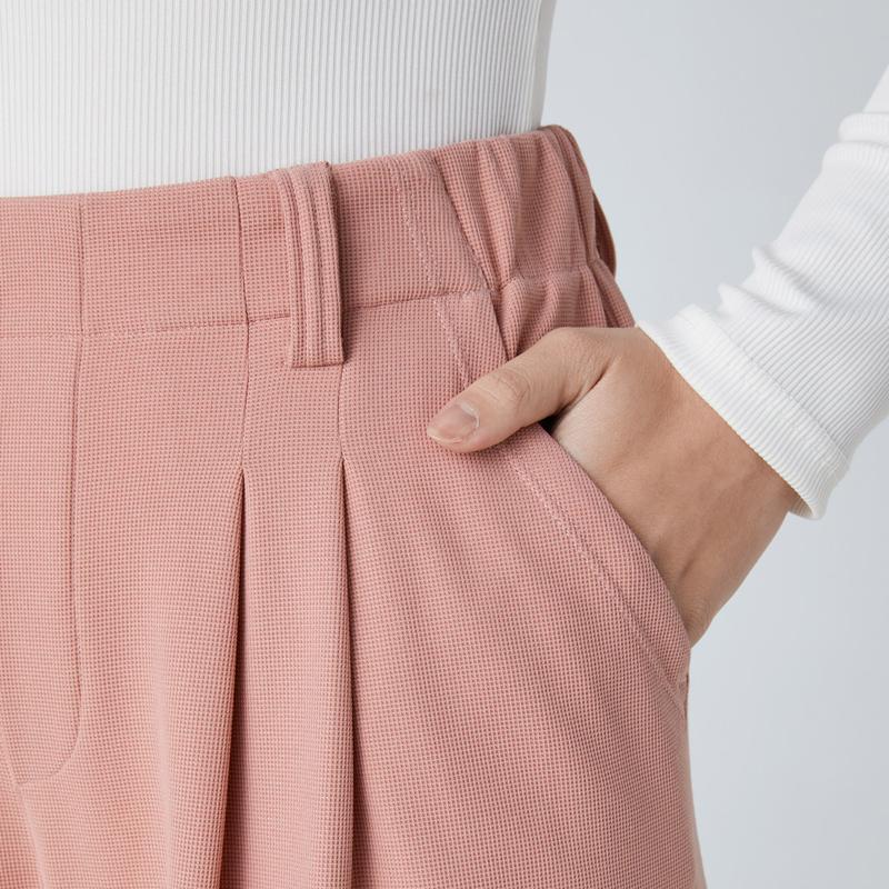 High Waisted Wide Leg Waffle Work Pants L9333
