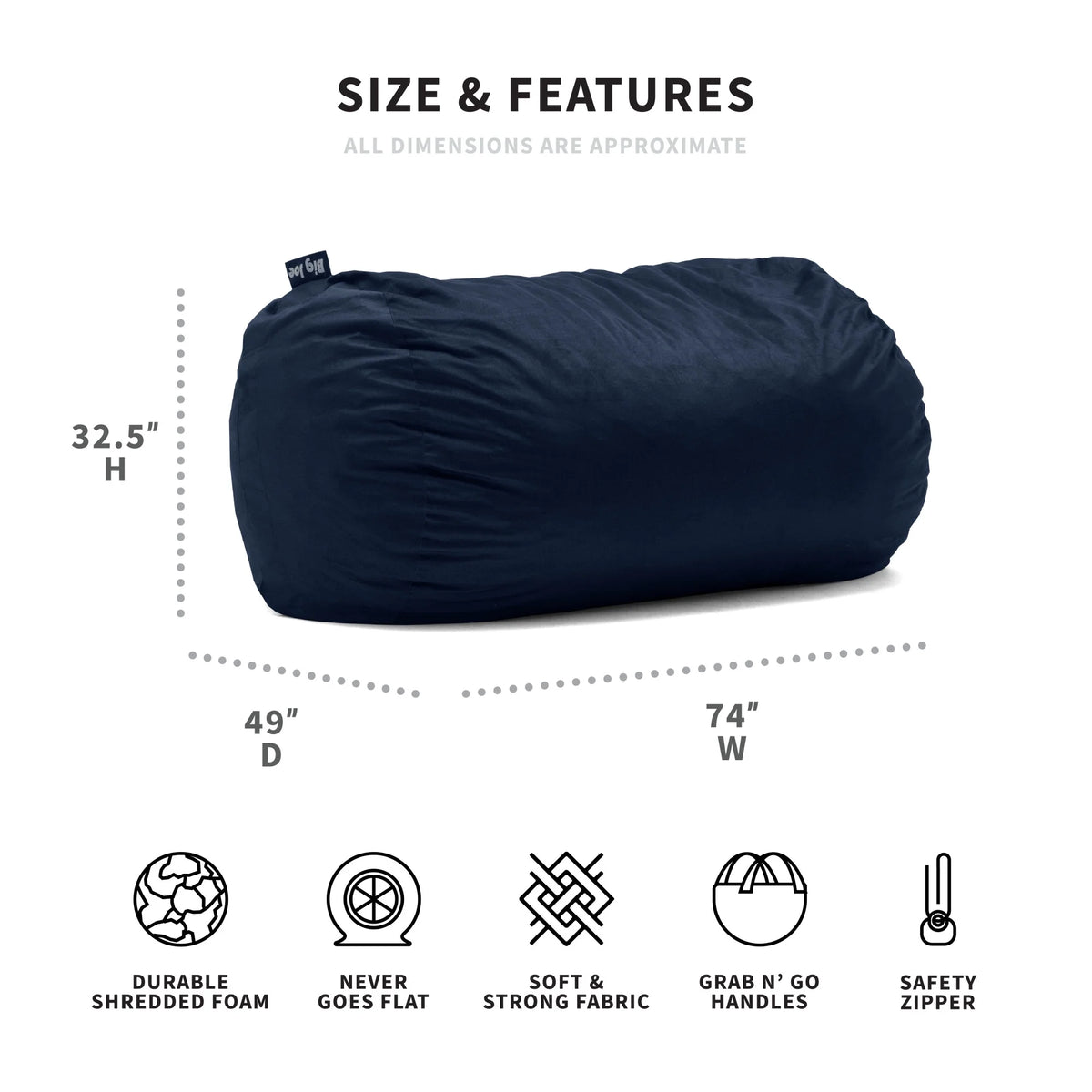 Foam Filled Bean Bag Chair with Removable Cover A231189