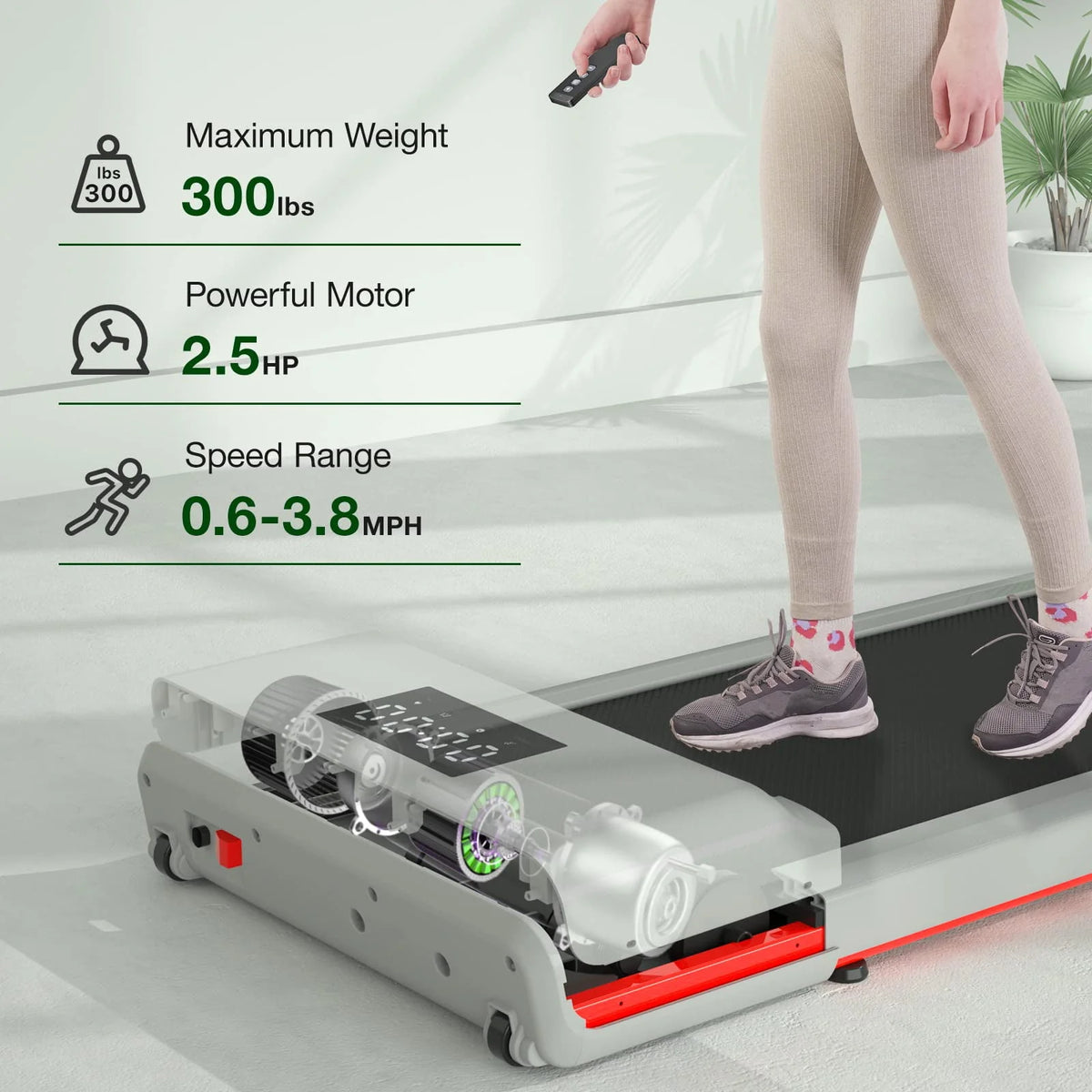 Black Portable Under Desk Treadmill L819