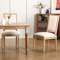 Beige Dining Chairs Set of 2 with Rubber Wood Legs V381568