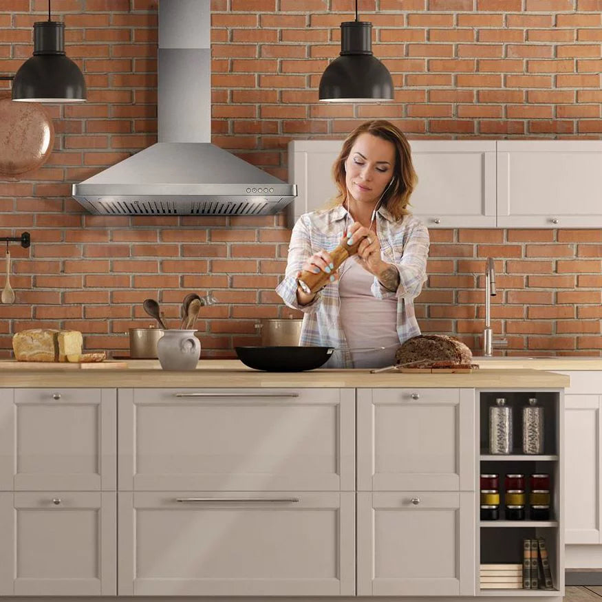 2 Piece Kitchen Appliance Package with Gas Range and Wall Mount Range Hood W555