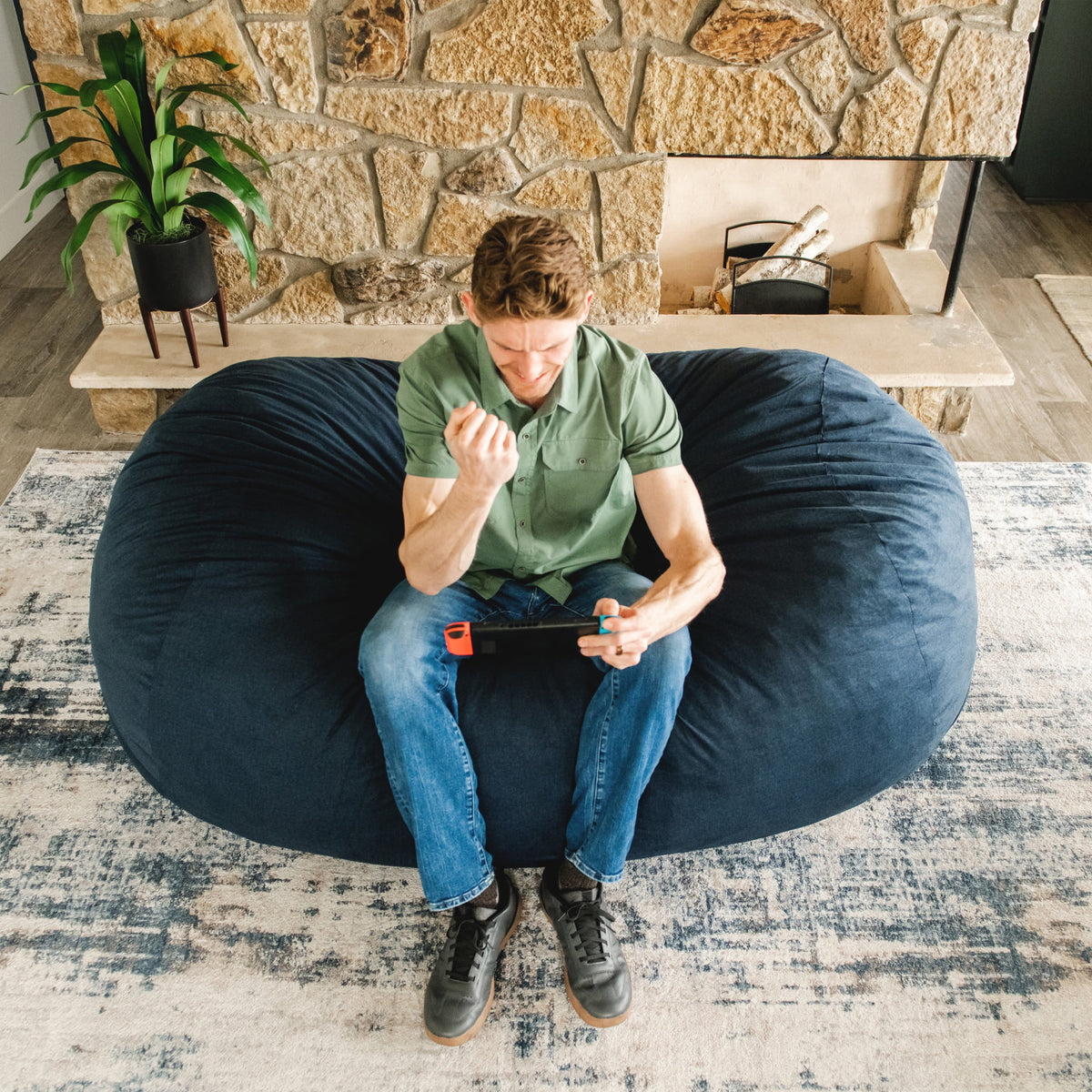 Foam Filled Bean Bag Chair with Removable Cover A231189