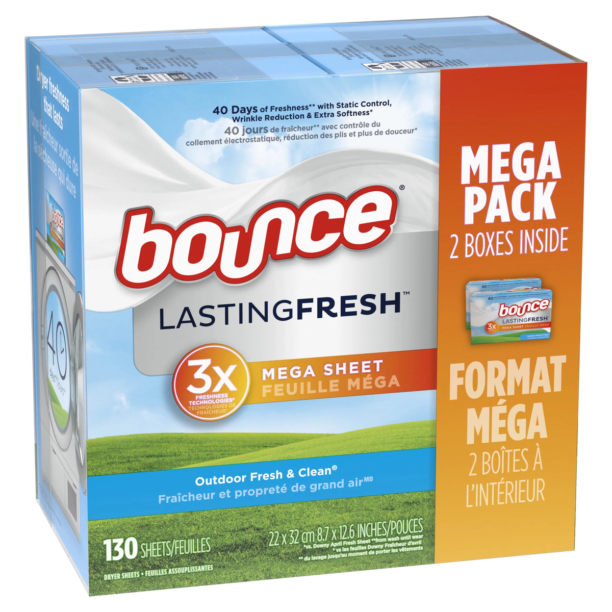 130 ct Outdoor Fresh Fabric Softener Sheets E9822