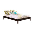 Dark Brown Wooden Eastern King Platform Bed with Chamfered Legs H6691