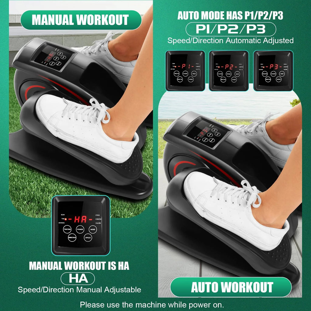 Under Desk Elliptical Machine Seated Pedal Exerciser with LCD Display W773