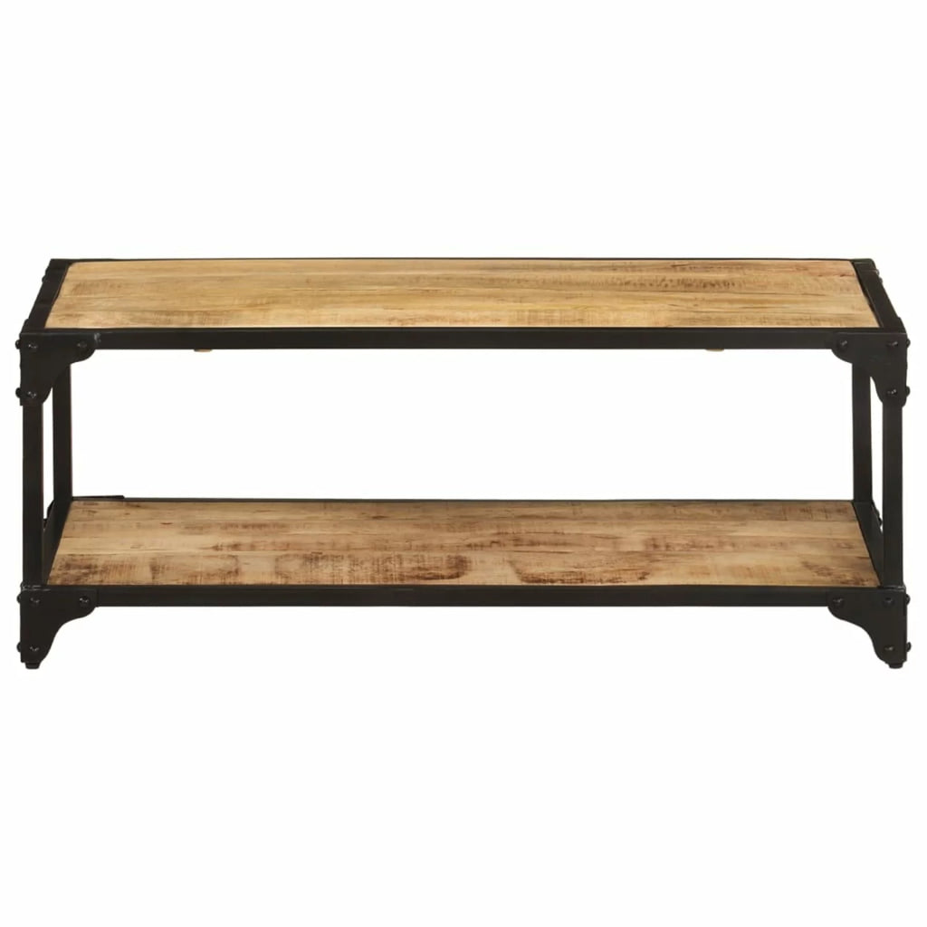 Coffee Table with Storage Shelf Mango Wood Iron Frame H463476