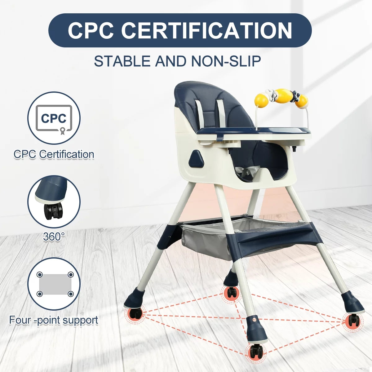 4-in-1 Baby High Chair Blue K213