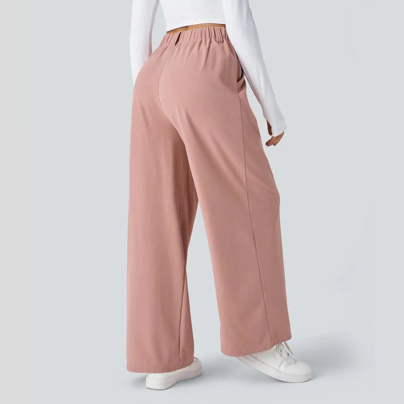 High Waisted Wide Leg Waffle Work Pants L9333