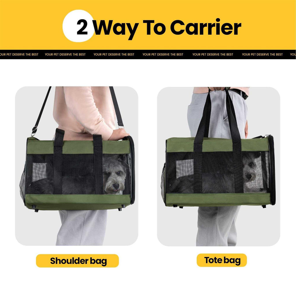 Soft-Sided Cat Carrier with Inner Safety Leash G9029