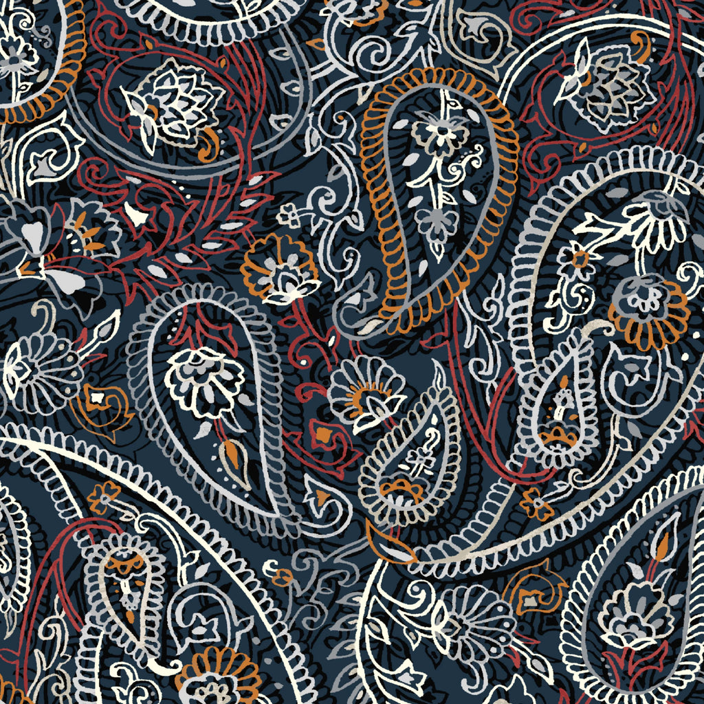 Navy Paisley Outdoor Chair Cushion H56114