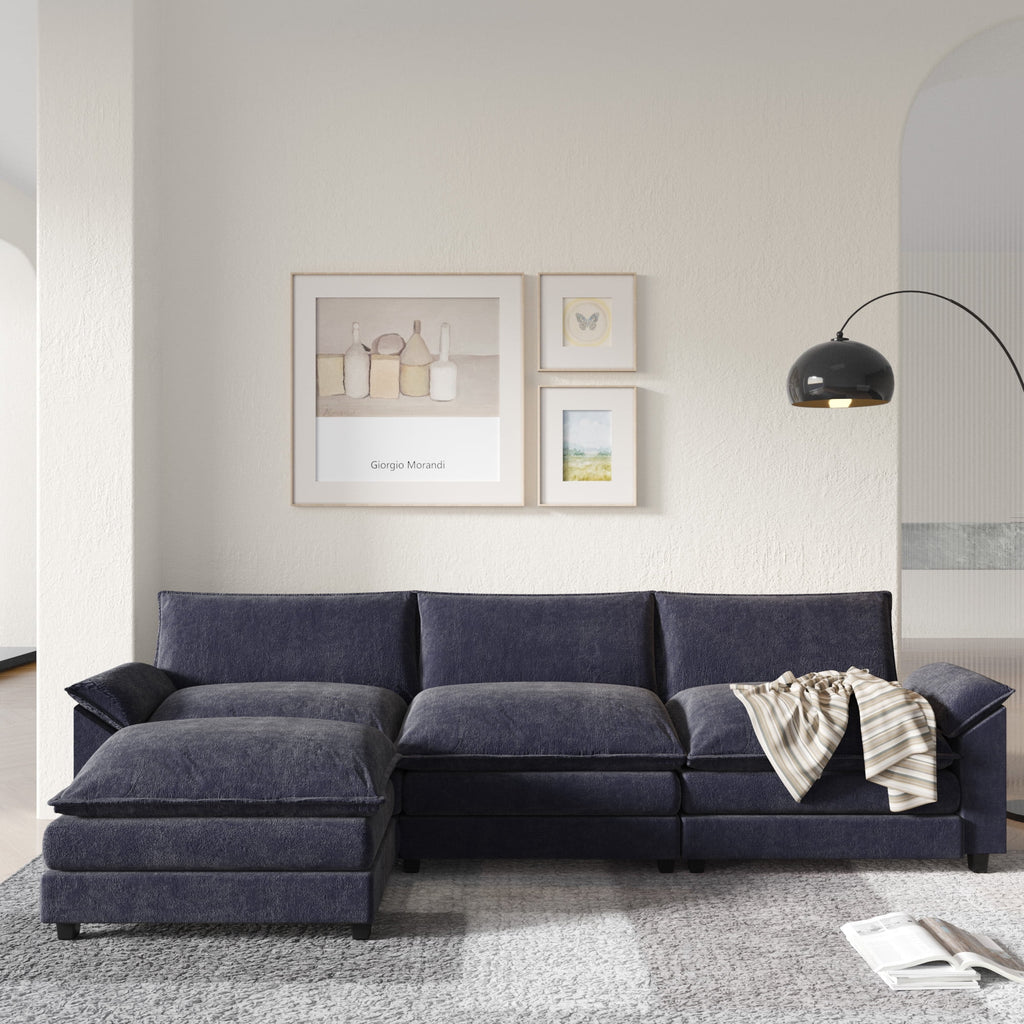 3-seat Sectional Sofa with Reversible Chair and Ottoman Z18859