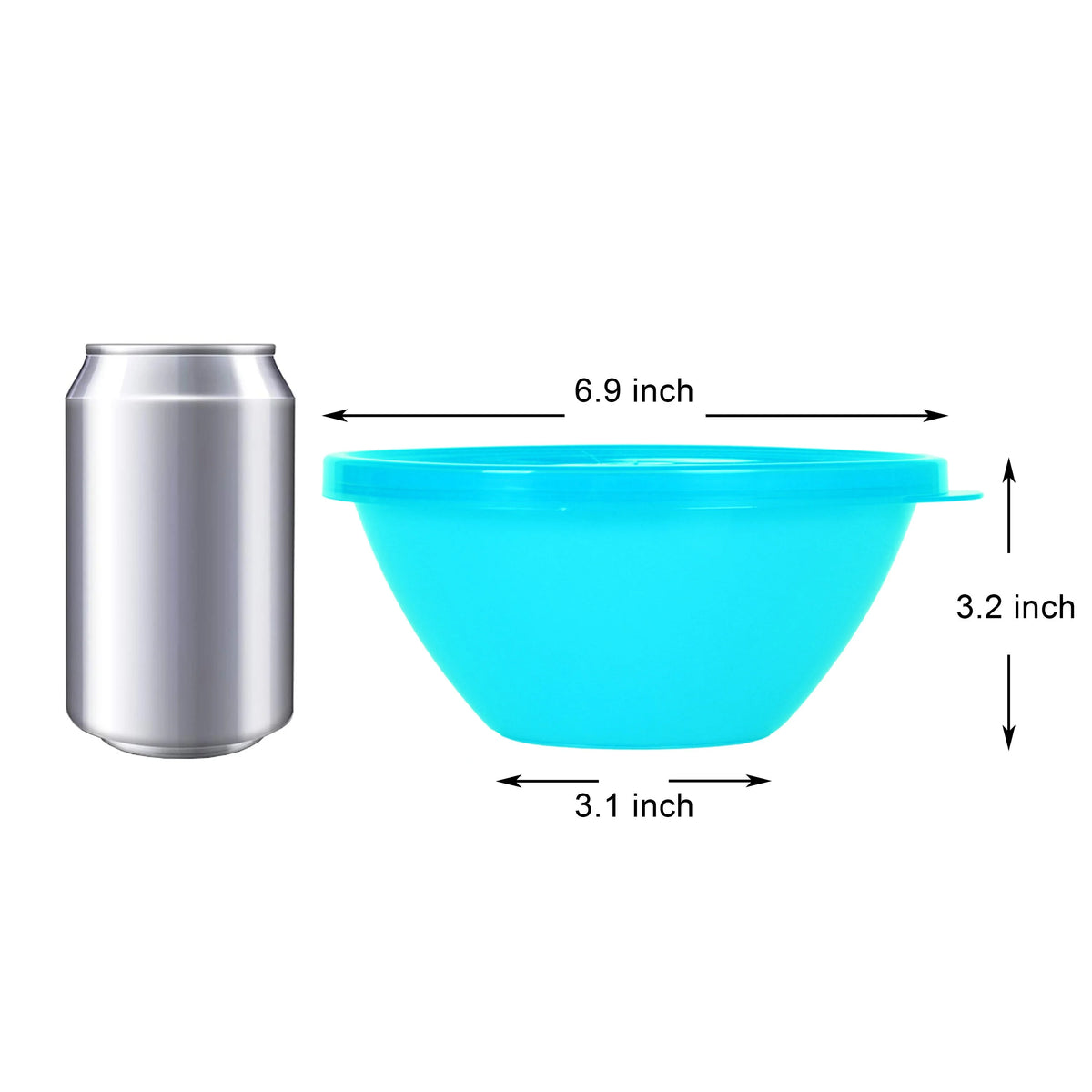 32 Ounce Plastic Bowls with Lids, Set of 9 K444