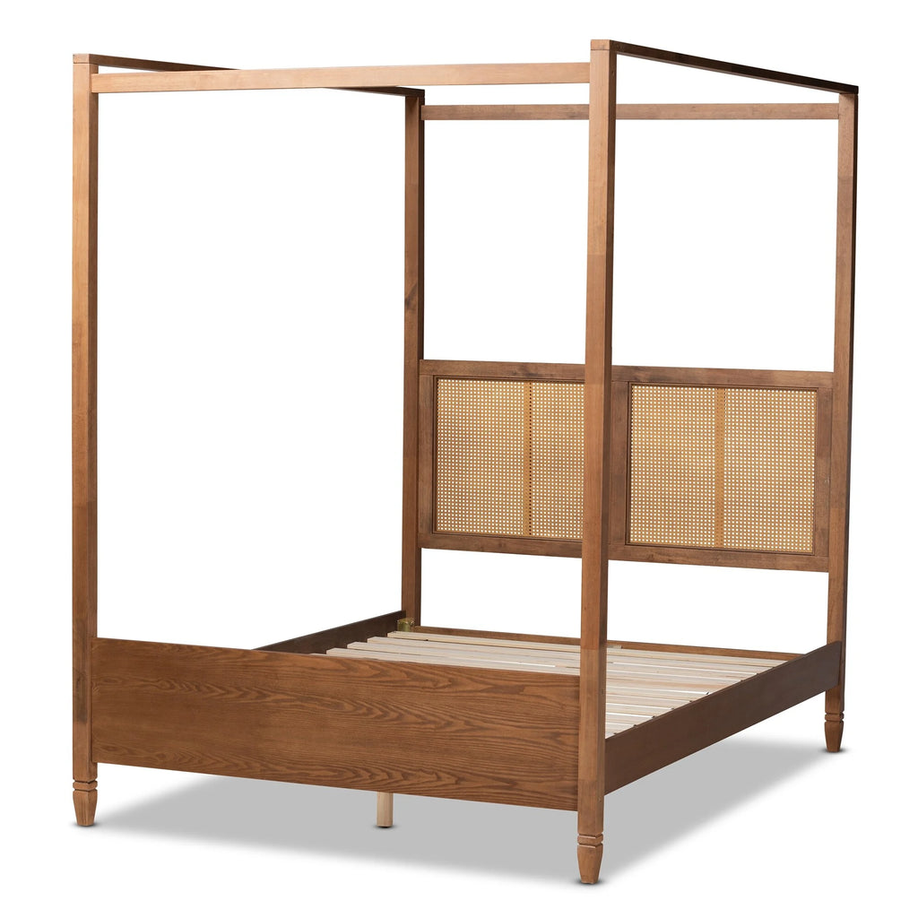 King Synthetic Rattan Canopy Bed G1397