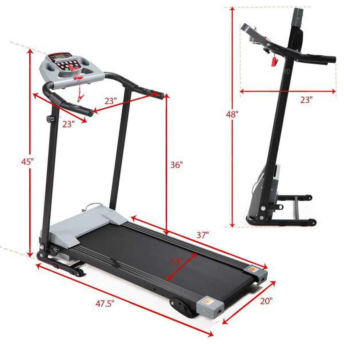 Foldable Electric Treadmill with LCD Monitor E3959