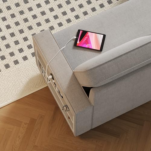 86 Inch Reversible Sleeper Sectional Sofa with Pull Out Couch Bed D6997